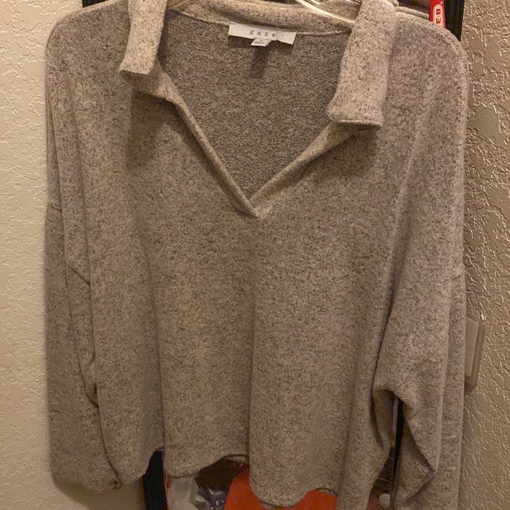 long sleeve grey shirt